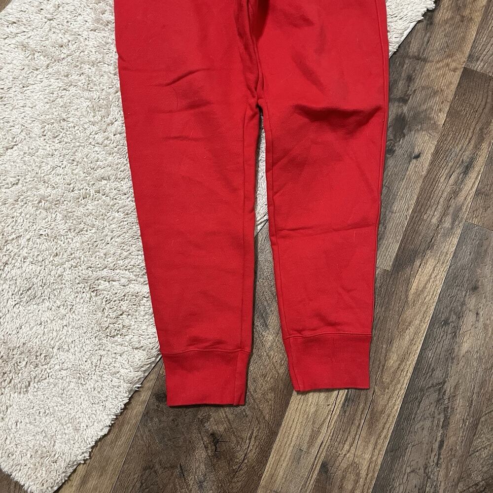 Vintage Champion Size Medium Reverse Weave Red Drawstring Jogger Sweatpants - Picture 2 of 9